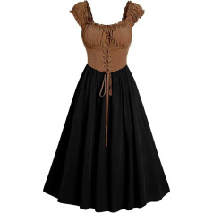 Women's Tight Corset Dress Cottage Dress with Pockets Seeveless Mid-Length Summer Dress