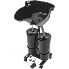 MINRS Mobile Wash Basin, Hairdresser, Hair Wash Basin for Bedridden Height-Adjustable Hairdressing Sink with Water Tank and Shower for Beauty Salons, Spas, Hospitals, Hairdressing Shops