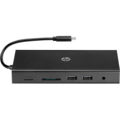 Hp ceļojumu USB-c universālais daudzportu centrmezgls melns 1c1y5aa 1c1y5aa