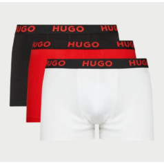 Vīriešu bokseru bikses Hugo Boss Triplet Pack ar elastīgu apdari 3 pāri - 10241868-972 / M