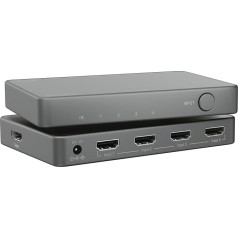 4K120Hz HDMI Switch - Marmitek AS48-8K HDMI 2.1 Switch - HDR - 4 ON / 1 Off - 4K 120Hz - 48Gbps - VRR - ALLM - Dolby Digital - HDCP 2.3/2.2/1.4 - Automatic Switching