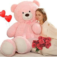 MorisMos 150 cm Giant Teddy Bear XXL, Soft Cuddly Toy XXXL, Valentine's Day Love Gift Partner Wife Mother Girlfriend Women