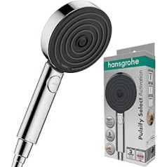 Hansgrohe Pulsify Select S shower head, shower spray 3 spray types Activation, anti-limestone function – chrome.