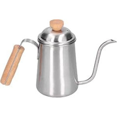 Tropfkaffeekanne aus Edelstahl mit Holzgriff Zum Übergießen von Kaffee, 650 Ml Schwanenhalskessel für Kaffeeliebhaber