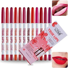 Lip Liner, angereichert mit Vitaminen und Aloe Vera, professionell aussehende Lippenkontur, 12 verschiedene Farben, Lipliner