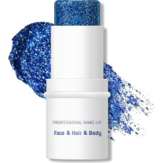 KYDA Body Glitter Stick, Chunky Glitter Gel for Face, Body and Hair, Sparkling Holographic Mermaid Sequence Colour, Waterproof for Many Uses Makeup Glitter Gel, Blue