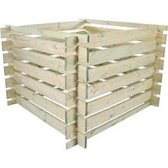 Wooden Composter 100 x 100 x 70 cm, 480 L Capacity, Plug-In System Kit, Pressure Treated (Model 2022) - Plug-In Composter, Wooden Composter, Ideal for Your Garden