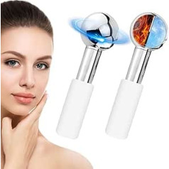CGBE Facial Ice Globes, Pack of 2 Stainless Steel Face Rollers, Cooling for Face, Neck & Eyes, Ice Balls for Face Massage, Reduce Swelling and Dark Circles, Improve Blood Circulation