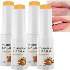 Kurkuma-Lippenbalsam-Stick, Kurkuma-Lippenpeeling gegen dunkle Lips, Peptid-LèVres-Serum für einen strahlenden Teint, LèVres-Feuchtigkeitscreme für trockene und rissige Lips, repariert (4pcs)