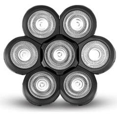 7D Black Electric Shaver Replacement Blades - Universal 7 Blade Shaving Head for Men - 1 Pack