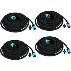 BURI 4 x Pearl Hose 60 m (4 x 15 m) - Irrigation Hose with Connection Fitting | Micro Irrigation for Garden, Beds & Greenhouse | Water-Saving & Can Be Shortened | Diameter 1.8 cm, Black