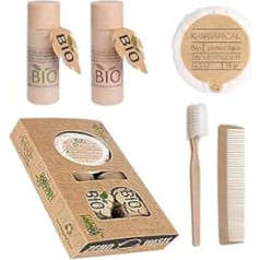 50 Complete Hygiene Sets in Organic Box | Welcome Package for Hotels and Tourist Accommodations | Hotel Amenities Set, 100% Environmentally Friendly | Best Hotel Cosmetics | 50 Pieces of 5 Products