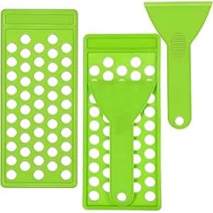 Green PP Lip Balm Tray and Spatula 50 Slot Design DIY Kit for Lipstick Molds and Batch Production