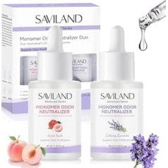 SAVILAND Advanced Acryl Liquid Drops 2 Stück: Pfirsich Lavendel Duft Monomer Tropfen für Gerüche Hervorragende Geruchsreinigung Monomer Geruchsneutralisierer für Acryl Nagelflüssigkeit