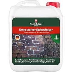 Veddelholzer Outdoor and Stone Cleaner, 5 Litres, Concentrate, No Odours, with Long Lasting Effect, Quality Made in Germany, Green Growth Remover for Paths, Glyphosate-Free, Weed Killer