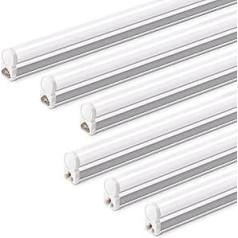 Barrina T5 LED Light 117 cm, 20 W, 2200 lm, 6500 K, Super Bright White Cellar Lamp, LED Tube Lamp for Kitchen, Living Room, Bedroom, Dining Room, Balcony, Hallway, Garage, Basement, Connectable, Hard