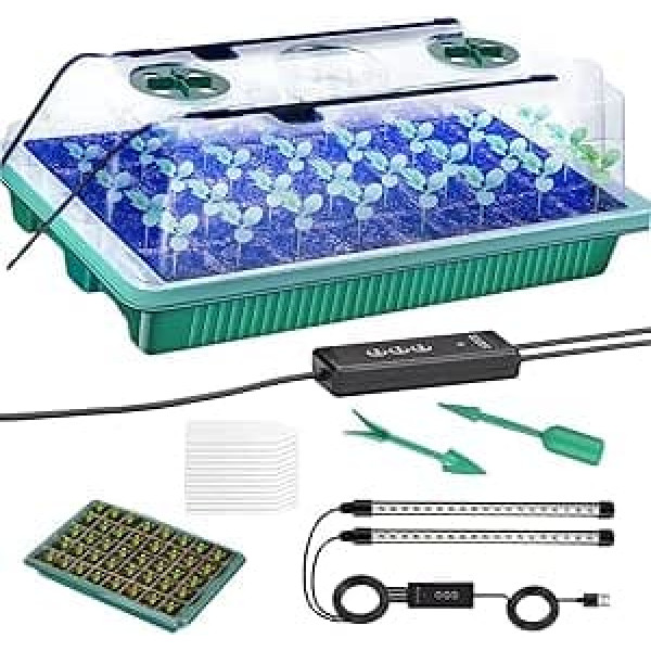 Generisch Anzuchtschale, mit Feuchtigkeitshaube und Pflanzenlampe, Innenraum Pflanzschalen Und Anzuchttöpfe, für Zuhause Balkon Terrasse Garten Büro Kräuter