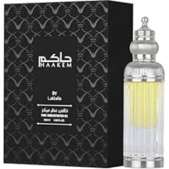 Lattafa Haakem Perfume Oil Pure Concentrated Oil 20ml Luxury Glass Bottle with Silver Lid