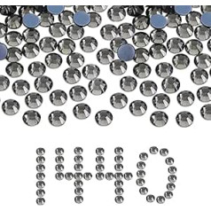 Hotfix 1440pcs Flat Back Crystal Rhinestones for Crafts Clothes DIY Decoration Crystal SS10 2.7-2.8mm (Black)