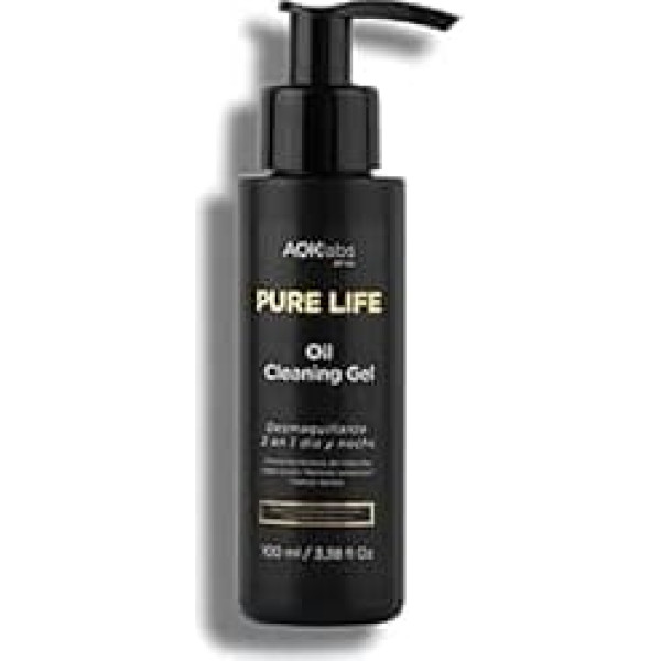 AOKlabs - Oil Cleaning 2 in 1 (100 ml), Natural Facial Cleansing Gel and Makeup Remover with Natural Ingredients to Moisturize, Soften and Cleanse All Skin Types