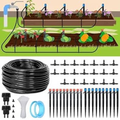 Irrigation System Garden Set, 4/7 mm Irrigation Kit, Automatic Watering Drip Irrigation, Sprinkler for Watering, Plants, Drip Irrigation, Greenhouse (33.5 Metres, 88 Pieces)