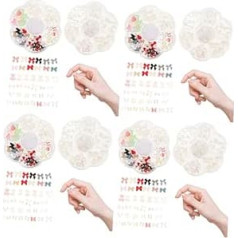 Ipetboom 4 Sets Nail Art Accessories Handle Kit Sticker Clippers Charms Nails Mobile Phone Jewellery Manicure Set DIY Nail 3D Butterflies Pearl Nail Charm Resin 2 Boxes x 4