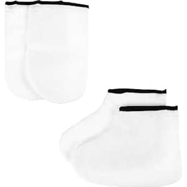 Housoutil 4 Pairs Horn Boots Leather Paraffin Wax Hand Bath Gel Liner Nail Gel Moisturising Gloves Exfoliating Foot Covers Gloves Foot Care Covers Horny