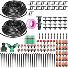 30 m Garden Irrigation System, 149 Pieces Garden Irrigation Kit, Micro Automatic Drip Irrigation Garden Watering Misting Cooling System for Landscape, Flower Bed and Patio Plants