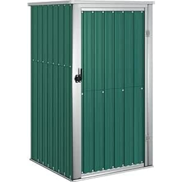 ACAGALA Metal Tool Shed Garden Shed 88 x 89 x 161 cm, Garden Cabinet Weatherproof Metal Shed for Garden Tools and Bicycles - Galvanised Steel, Green