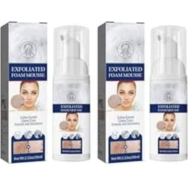Gentle Exfoliating Mousse - Deep Cleansing of Pores, Oil Control, Removal of Blackheads and Dead Skin, Acne Fight, Moisturising Face Cleansing (2 Pieces)