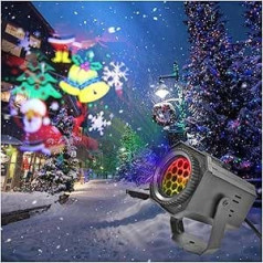 Projector Light, LED Christmas Projector, Christmas Projector, Christmas Decoration, DJ Disco Party, Stage Lighting, Snowflake Lamp, 6 Pattern Cards, for Outdoor Party at Home