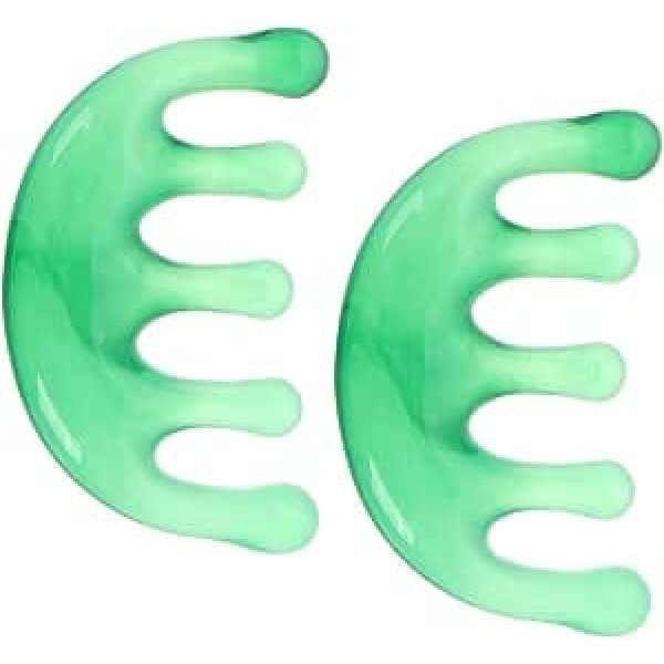 Pack of 2 Resin Massage Combs Gua Sha Hair Scalp Massager with Wide Teeth for Muscle Relaxation and Neck Massage Lightweight Portable for Office Home and Travel