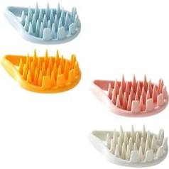 FOMIYES 4 pieces scalp massage comb made of TPR material for gentle cleaning and care, ergonomic handle for professional and private use, suitable for age groups