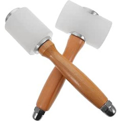 2 Stück Nylonhämmer Für Lederbearbeitung Gummihammer Mit Rutschfestem Holzgriff Professionell Und Praktisch