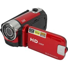 Akozon Digital Video Camera, 1080P 16MP Digital Camera 2.4 Inch Rotating Screen Camcorder 16X Zoom HD Video Recorder with Fill Light (Red)