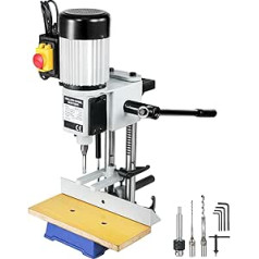 Tabletop Mortising Machine, Mortise Tenon Machine, Square/Round Hole for Woodworking, Drilling, Wood, Metal, Milling, Slotting (Color : 550W 2800RPM)