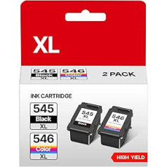 PG-545XL CL-546XL 545 XL Black 546 XL Compatible with Canon Printer Cartridges 545 546 545XL 546XL Multipack PG 545 CL 546 PG545 for Canon MX495 Cartridges TR4550 TR4650 TS3450 TS31 50 (2 Pack)