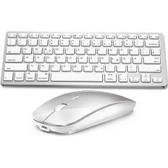 DE Layout Keyboard Mouse Set Wireless Bluetooth Keyboard with Mouse for Tablet/iPad/Laptop/Phone, Compact with iOS/Android/Windows Computer Integrated Machine