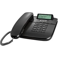 Gigaset DA611 - Corded Telephone with Hands-Free Function - Phone Book with VIP Identification - Speed Dial Entries - Call Display (CLIP) - Call History - Button Lock, Black