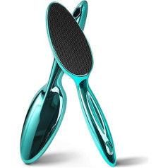 Nano Glas Callus Remover, Gentle Foot Care with Long Handle for Wet & Dry Feet, Quick Callus Removal, Ergonomic & More Efficient than Pumice Stone (Metallic Green)