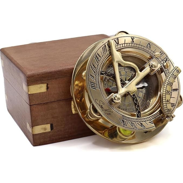 SonKo Personalised Compass with Engraving - Antique Look Nautical Functional Maritime Decoration Made of Brass Confirmation Gift Communion (With Engraving)