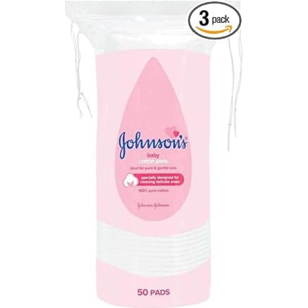Johnson'S Baby Cotton Pads 50Pack - Pack Of 3
