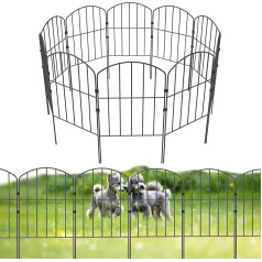Decorative Garden Fence Outdoor Rustproof Metal Landscape Decorative Fence Panels for Flower Bed Patio Backyard Outdoor Garden Fence Dog Animal Barrier Pack of 10