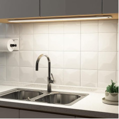 SOAIY 80 cm LED Dimmable Under-Unit Light Kitchen Lamp 6600 mAh Rechargeable Cabinet Lighting with Motion Sensor 3 Light Heat 2700 K - 6500 K Magnetic Light Strip for Kitchen Cabinet Wardrobe Bathroom