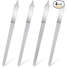 Diamond Nail File 6 Inch Stainless Steel Metal Nail File Double Sided Manicure Pedicure Toenails Tools for Salon Home 4 Pack