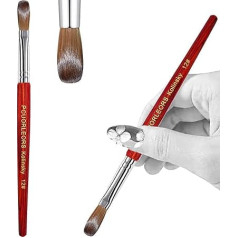 Acrylic Nail Brush with 100% Pure Kolinsky Marten Hair and Red Wooden Hand Round Professional Gel Brush for Acrylic Application, Size 8,10, 12, 14, 16 (Size 16)