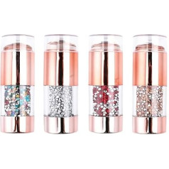 Zerodeko 4 Stück Nagelstempel mit Bunten Glänzenden Strass Stempelpinseln aus Robustem Material für Maniküre Nagelkunst Vielseitiges Nagelzubehör für Selbstgemacht Nageldesign