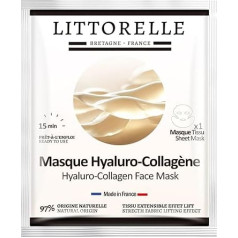Hyaluro Collagen Lift Face Mask Women Men - Moisturising, Lifting Effect, Anti Ageing, Wrinkles - Dry, Sagging, Tired Skin - 97% Natural Origin - Made in France