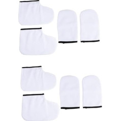 Pack of 8 Wax Therapy Gloves Skeleton Winter Gloves Bath Gloves Made of Paraffin Cadfi Skin Cleaning Sock Shoes Paraffin Wax Foot Cover Spa Wax Foot Cover Polyester