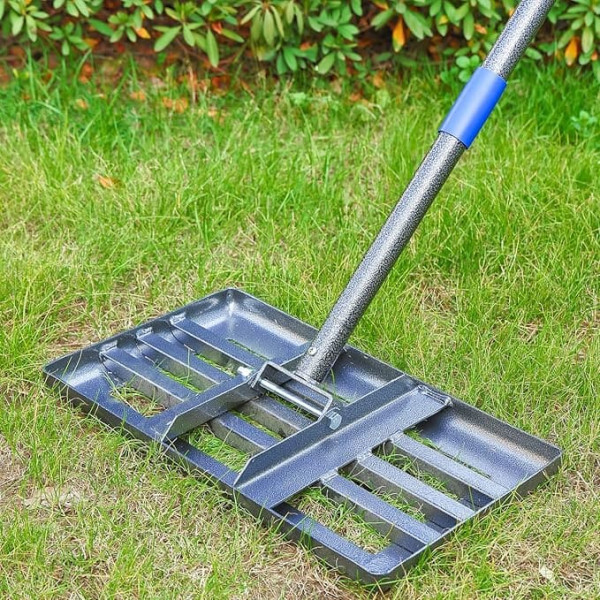 Lawn Rake Black Metal 183 cm